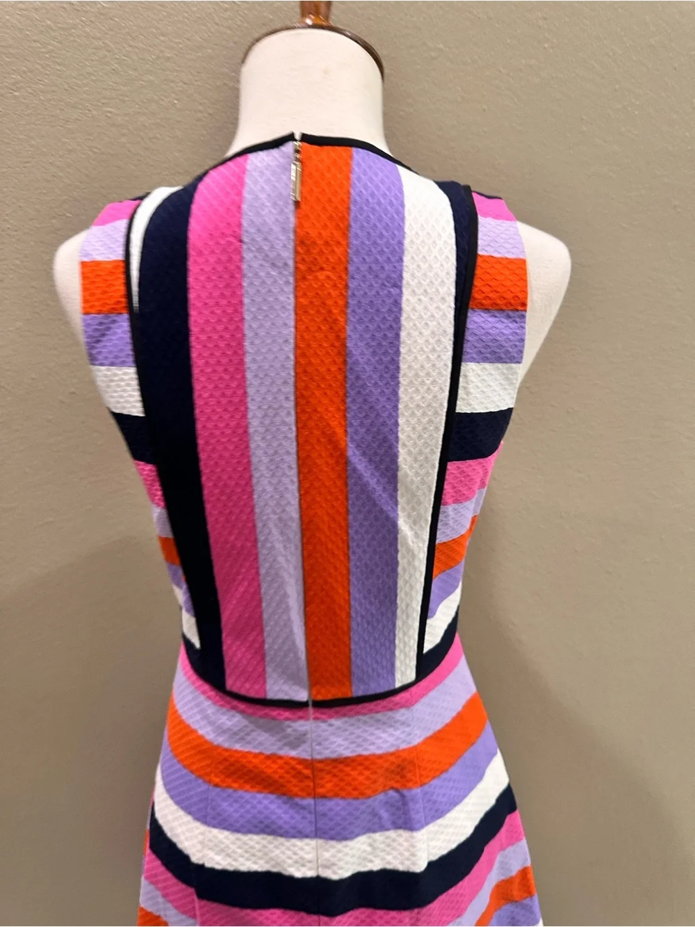 Kate Spade Sunset Stripe Jacquard Dress Striped Sleeveless A-Line Dress Size 0